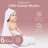 2 Pack 100% 32x32Inch MOON PARK Muslin Hooded Baby Bath Towels for Newborns, Infants, Toddlers - Cotton - Large Size