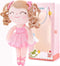 Gloveleya Baby Doll Gifts - Plush Curly Hair Ballet Dolls, Soft Girl Toys, Pink, 33CM