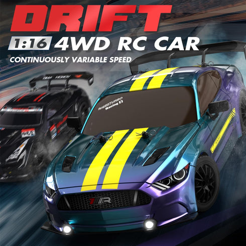 KAIMIO 1:16 4WD 30+KM/H Kids(8103-Red) RC Drift Car Full Proportional High Speed RC Car RTR with LED Lights