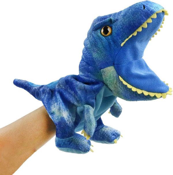 HooYiiok Plush Dinosaur Hand Puppets, Cute Soft Toy for Kids - 11 inches with Movable Mouth for Role Play