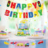 Faisichocalato Transportation Happy Birthday Banner, Car Bus Train Plane Photo Props Garland for Kids Party