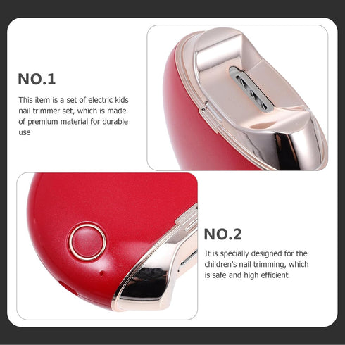 HEALSOPTHY Trimmer Set Electric Nail Kit for Seniors Safe Automatic Nail Clipper with Splash Guard Red Cordless