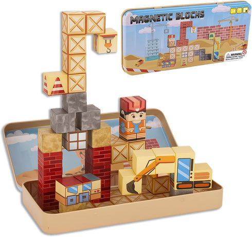 OAR Magnetic Building Blocks Set for Toddlers 35 PCS Mini Magnetic Blocks, Travel