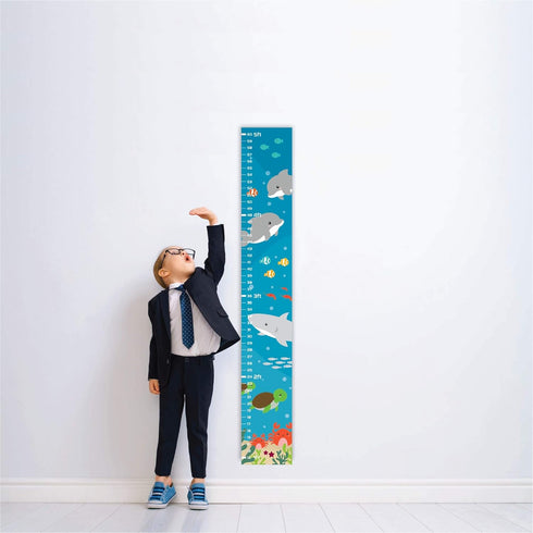 Ocean Wall Sticker Growth Chart for Kids - Height Chart Decal for Boys and Girls