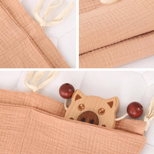 Tizuqe 2 Nursery Bedside Hanging Storage Bag for Baby Pockets Crib Organizes Diaper & Toy Storage Solution Space Saving