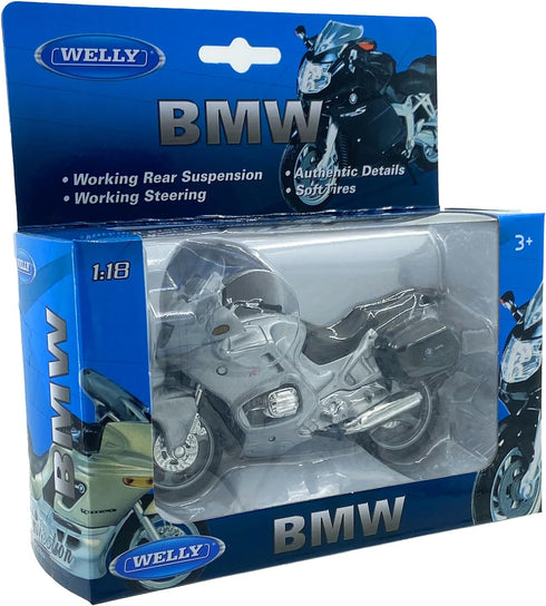 Welly Die Cast Motorcycle, Silver, Compatible with R1100 RT, 1:18 Scale