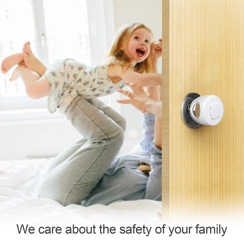 Door Knob Safety Cover for Kids, Child Proof Door Knob Covers, Baby Safety Handle Lockable Design (4 Pack)