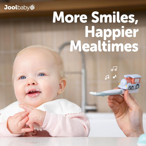 3 6+ Jool Baby Musical Baby Spoons, Spoons + Plane with Fun Sounds - Multi-Stage Spoon for Infant Feeding & Training