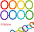 RAINBOW TOYFROG Baby Links Rings, 35 Geometric Linking Chains for Teething and Sensory Development, Infant Toys