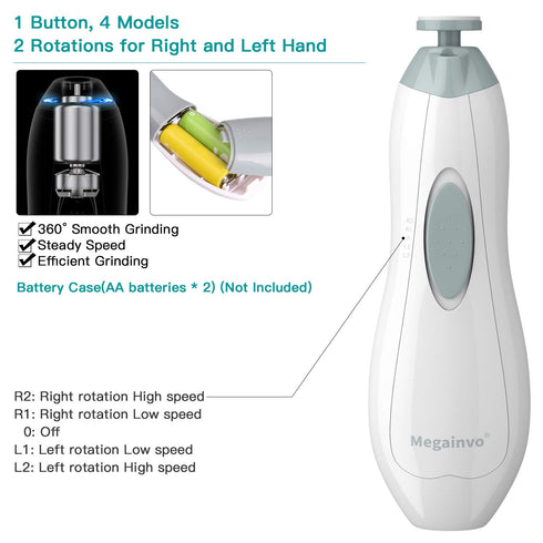 Trimmer 10 Baby Nail Electric Baby Nail File with LED Light Grinding Heads Baby Nail Clippers Safe Quiet Nail Care Kit