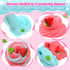 2 Pack Cloud Slime Kit with Red Watermelon and Mint Charms, Scented DIY Slime Supplies for Kids