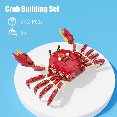 Ocean Animal Building Blocks (242PCS), Deep Sea Creatures Building Toy Set for Kids, Boys and Girls Crab
