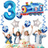 Weenkeey 3rd 3 Birthday Train Balloons - Giant Aluminum Foil Balloon Number Mylar for Railroad Party - Blue