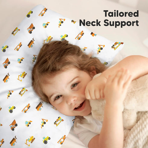 14X20 Set KeaBabies Toddler Pillow with Pillowcase, Jumbo - Soft Organic Cotton Toddler Pillows for Sleeping - Machine