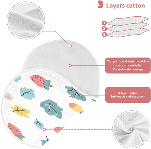 YETTASBIN Strawberry Leaves Muslin Baby Burp Cloth, Super Soft Absorbent Cotton Burp Rag Baby Bibs Feeding Cloth