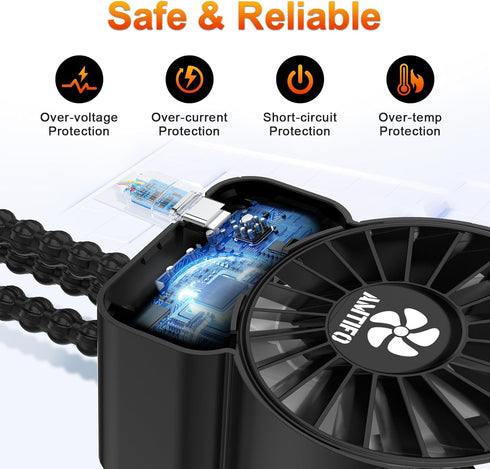 AMTIFO Baby Powerful Stroller Fan, Portable Fast Charging Mini Fan with 4 Speeds, Flexible Clip On
