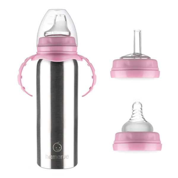 3-in-1 Stainless Steel Sippy Cups for Toddlers | Non-Toxic Insulated Stainless Steel