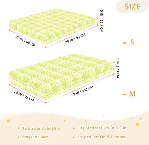 JUNZAN 52x28 Scottish Checker Baby Crib Sheets Cotton Fitted Crib Sheets for Boys Girls Standard Toldder Bed Mattress