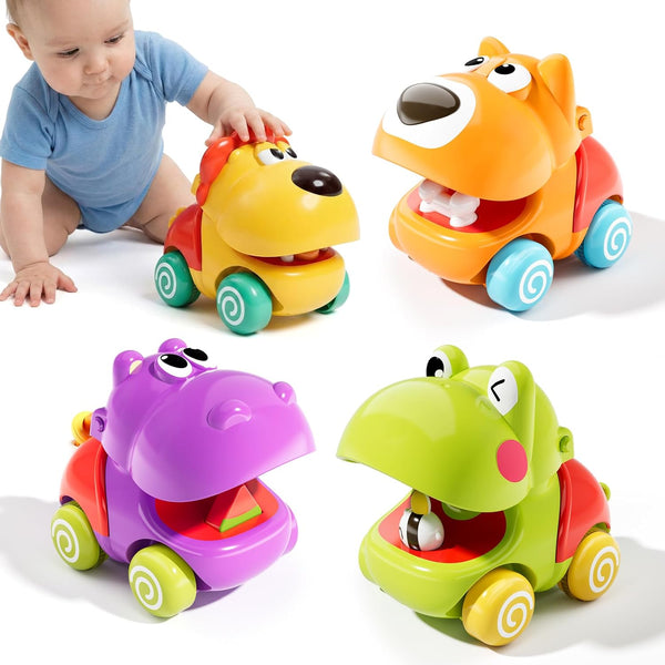ALASOU Push and Go Animal Car Toys for 1 Year Old Boy