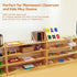 Montessori Wooden Trays with Handles - 3 Pack Small, Medium, Big Quality Wood Trays for Kids Activities, Toy Storage