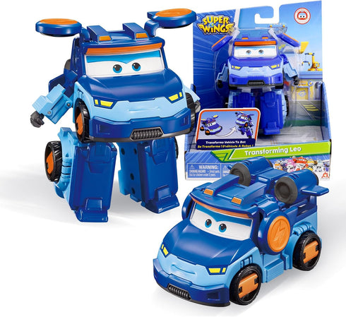 Super Wings Transformer Toys 5" Action Figure Supercharged Tobot Leo, 3 in 1 Rescue Bots for Boys and Girls