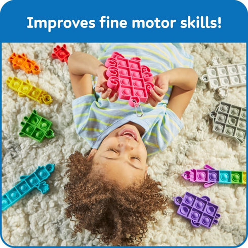 hand2mind Counting Numberblocks Sensory Bubble Poppers, Push Pop Fidget Toys, Keychains for Kids, Math Manipulatives