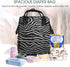 QSMJKLD Backpack Mommy Daypack Black and White Grain Diaper Bag with Changing Pad, Pacifier Holder - Multifunction