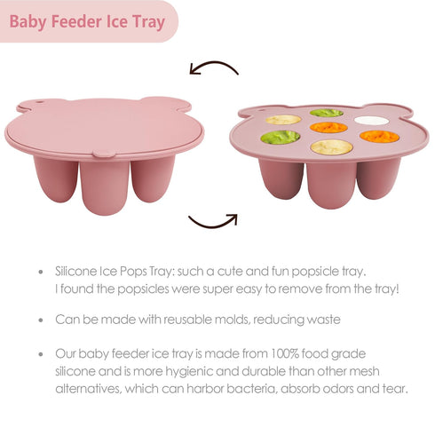 Big Spinach Silicone Freezer Tray Baby Food Teething Set, Must-Have Pacifiers and Food Storage Containers