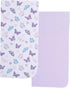4 Pack Set EVERYDAY KIDS of Soft Receiving Baby Blanket for Girls; Purple Baby Swaddle Blankets with Butterfly