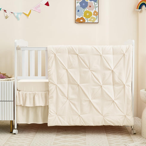 3-Piece Set Set Crib Bedding for Girls Boys - Ultra Soft & Skin Friendly Baby Bedding Crib Includes Crib Comforter