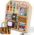 JAUNTY Montessori Wooden Busy Board - Toddler Sensory Toys with LED Light Switches, Travel Toys for Ages 1-3
