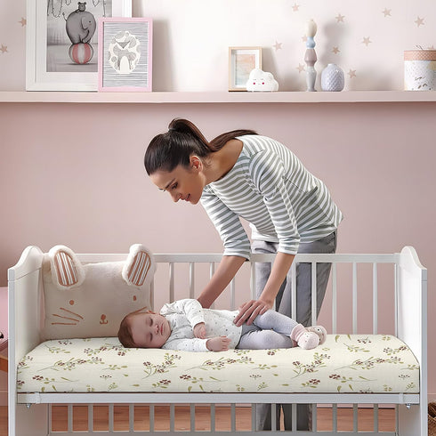 ColoBrethy 4-Pack 100% 52" 28" Muslin Crib Sheets for Girls Boys, Boho Soft Cotton Nursery Decor for x Standard Crib