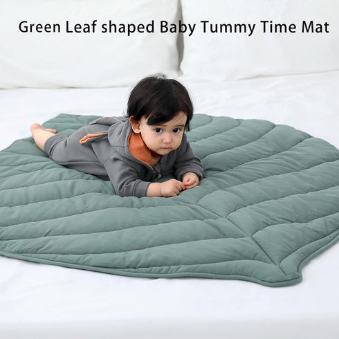 56x43-Inch Tummy Letalong Leaf Nursery Rug, Machine Washable Baby Play Mat for Nursery Decor, Floor Mat for Baby Gifts