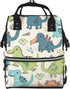 QSMJKLD Cute dinosaur Diaper Bag with Changing Pad, Pacifier Holder - Multifunction Travel