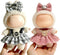 VVQUI (2 Pack) Clothes for LABUBU 17cm Doll (NO Dolls), Black Plaid Outfit