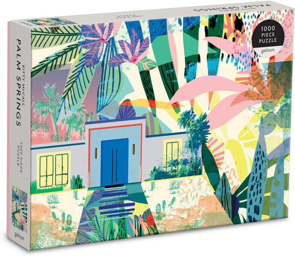 Galison Kitty McCall Palm Springs Puzzle, 1,000 Pieces, 27” x 20” – Colorful Artwork of a Palm Springs Home