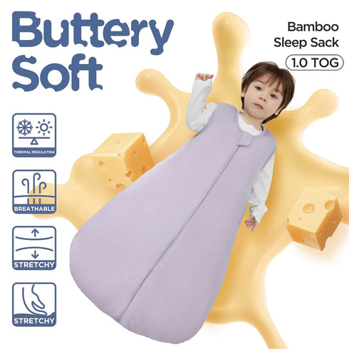 Duomiaomiao Rayon Made from Bamboo Baby Sleep Sack 1.0 TOG, Buttery Soft Wearable blanket Baby, Baby Sleeping bag for Babies by Duomiaomiao