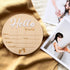 Lemicin 5.9 Inch Baby Birth Announcement Sign Hello World Newborn Name Wooden Plate for Hospital Nursery Birth