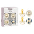 BIBS Studio Pacifier 4-Pack, BPA Free Pacifiers, Round Nipple. Natural Rubber Latex,