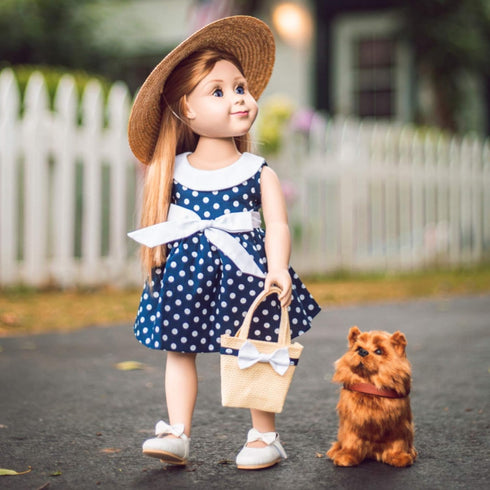THE QUEEN'S TREASURES 18 Inch Doll Clothing Shoes, White Dress Shoes with Bow & Authentic Shoe Box