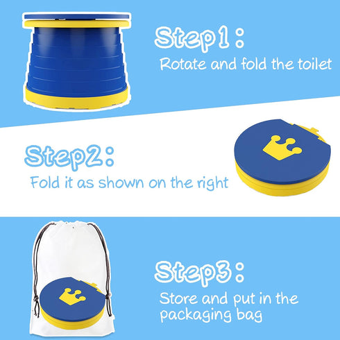 TZONOT Portable Potty Seat, Toddler Folding Training Toilet Chair Kids Travel Foldable Potty Indoor Outdoor