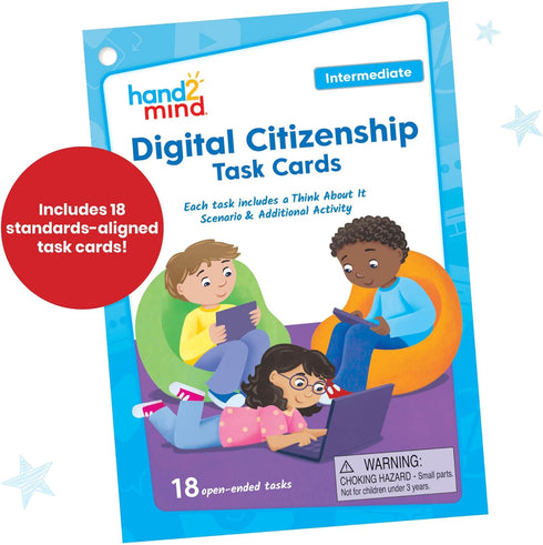 hand2mind 8+, 8-12, Digital Citizenship Intermediate Task Cards, Ages Computer Science & Technology for Kids STEM