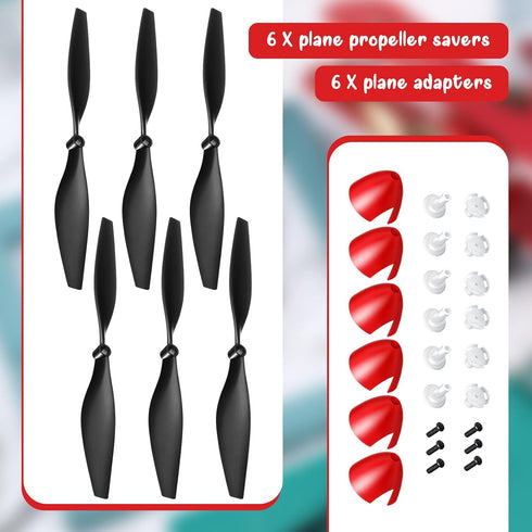 6 Sets Tr-p51 4 Riakrum Spare Rc Plane Propellers Airplane Carbon Fiber Nose Cone Compatible with Rc Plane Channel
