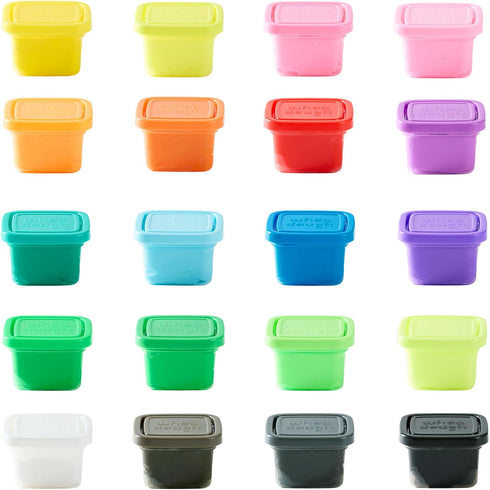 Pack 20 3 Chuckle & Roar - Whoa Dough Ultimate - Whoa Dough Containers - Safe and Non-Toxic - Glows in Dark - Ages