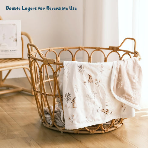 GRSSDER Baby Blankets, Super Soft Stretchy Jersey Knit Swaddle Blanket for Girls and Boys, Extra Large 34 x 44, Cute