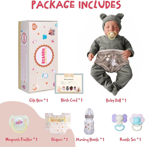 20 Inch 3+ JIZHI Reborn Baby Dolls Boy - Cute Soft Realistic Newborn Baby Doll with Poseable Body, Real Life Baby Dolls