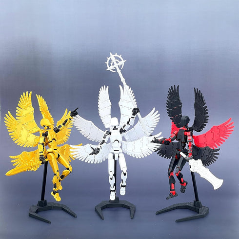 3D Printed Figure 5.54-inch Titan 13 Action Figure with 9 Weapons, 5 Hands, Dummy 13, Lucky 13 (White)