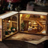 1:32 TuKIIE DIY Miniature Dollhouse Kit with Furniture, Scale Opened & Closed Mini Cube Wooden Doll House Book Nook