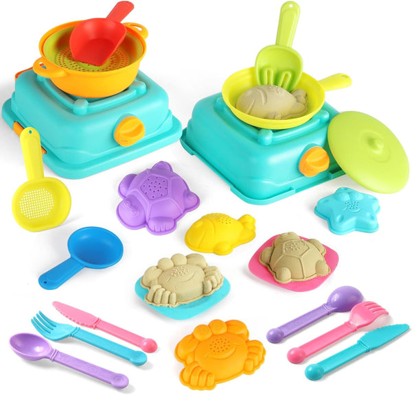 Beach Sand Toys for Toddlers, Seaside Sand Cooking Play Set, Kids Sandbox