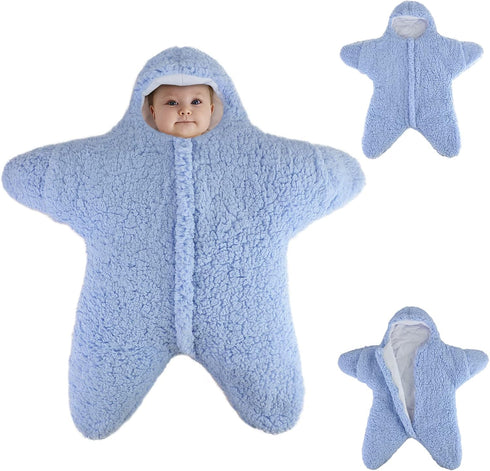Lekad 2-6 Baby Wearable Sleeping Bag Baby Starfish Onesie Newborn Snowsuit Winter Jumpsuit Outfit Hooded Swaddle